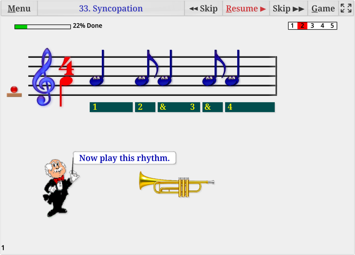 A Music Ace rhythm lesson